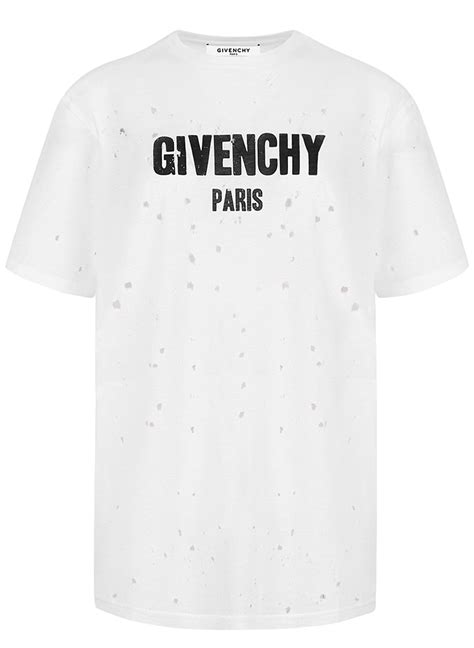 givenchy paris white tee|Givenchy t shirt with holes.